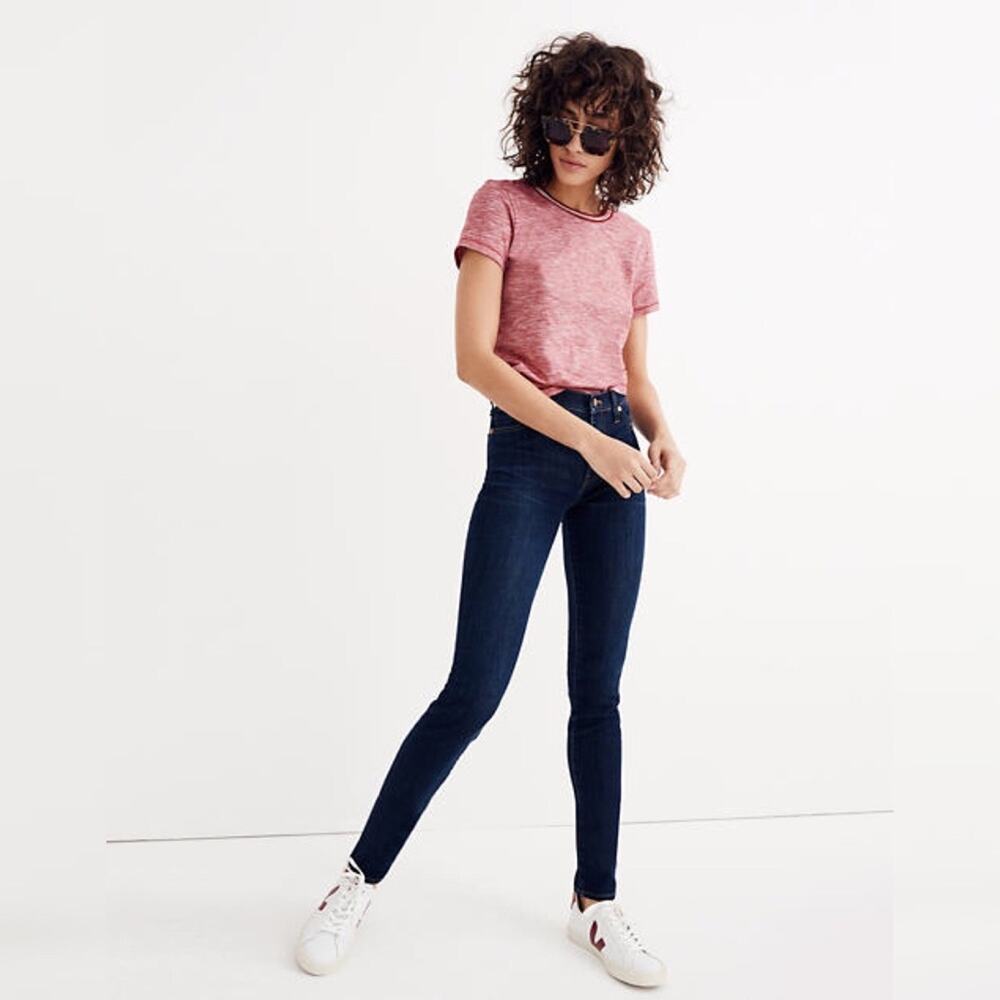 Madewell 25 9" Mid-Rise Skinny Jeans Larkspur TENCEL Denim Edition Stretch Fit